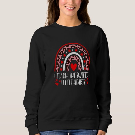 Sweatshirt Enseigner aux cœurs les plus doux Léopard arc-en-c (Devant)