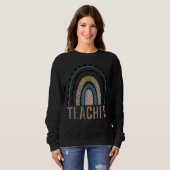 Sweatshirt Enseigner l'amour Inspirer Leopard Boho Rainbow Te (Devant entier)
