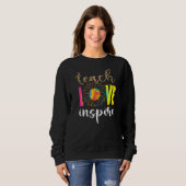 Sweatshirt Enseigner l'amour Inspirer Leopard Tie Dye Sunflow (Devant entier)