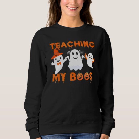 Sweatshirt Enseigner mon Halloween fantôme Boos pour enseigna (Devant)