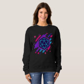 Sweatshirt Ensemble de dés polyédriques Nerdy Synthwave (Devant entier)