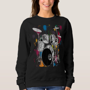 Sweatshirt Ensemble de tambour artistique graphique