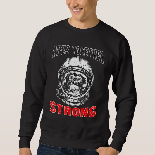 Sweatshirt Ensemble, Les Singes Sont De Forts Stocks De Guerr (Devant)