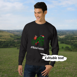 Sweatshirt Entraînement d'hiver texte personnalisé xmas cycli