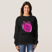 Sweatshirt Entraîneur de cheerleading rose Maman de football  (Devant entier)