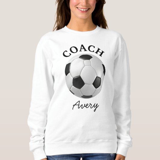 Sweatshirt Entraîneur de Football Nom Simple Script Minimalis (Devant)