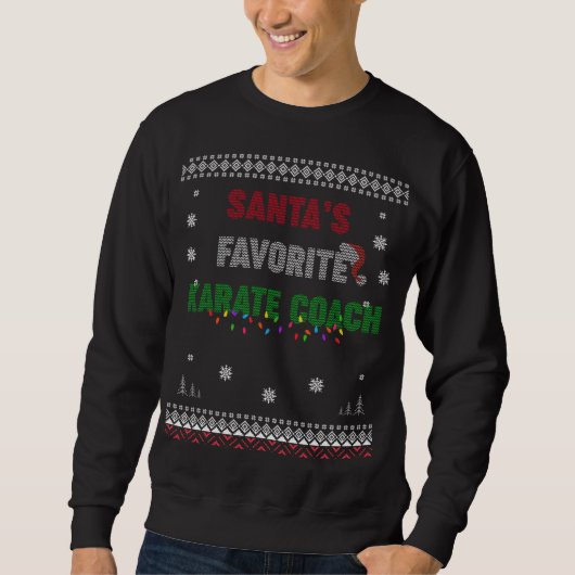 Sweatshirt Entraîneur de karaté favori père Noël - Drôle pull (Devant)