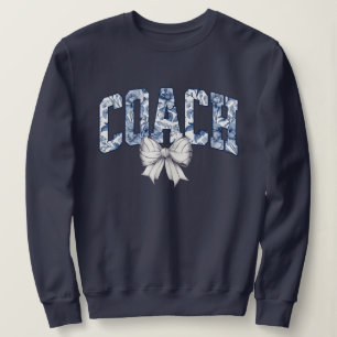Sweatshirt Entraîneur de volley-ball Blue Floral Bow