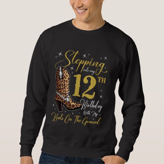 Sweatshirt Entrer dans mes 12 ans avec mes bottes (Devant)