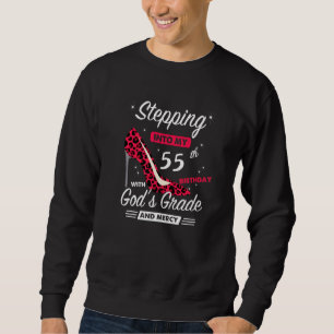 Sweatshirt Entrer dans mon 55e anniversaire avec la grâce de
