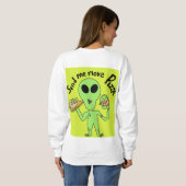 Sweatshirt envoyer plus de pizza ufo (Dos entier)