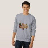 Sweatshirt Éperche de Noël d'or - Arbre de fête (Devant entier)