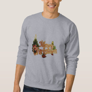 Sweatshirt Éperche de Noël d'or - Arbre de fête