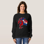 Sweatshirt Epic Dragon With Croatia Flag Croatian (Devant entier)