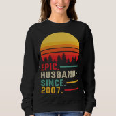 Sweatshirt Epic Husband Since 2007 Happy Anniversary (Devant)