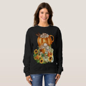 Sweatshirt Épice citrouille Latte Feuille mignonnes Gnomes -  (Devant entier)