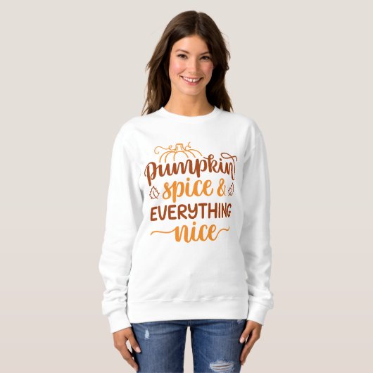 Sweatshirt Épice citrouille & Tout Nice (Devant entier)