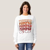 Sweatshirt Épice de citrouille Rétro Automne (Devant entier)