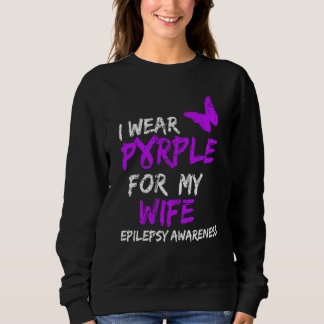 Sweatshirt Epilepsie Je Porte Du Purple Pour Mon Épouse Ribbo