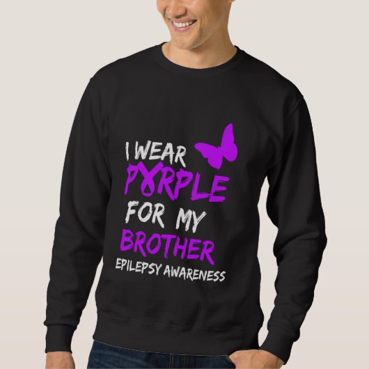 Sweatshirt Epilepsie Je Porte Du Purple Pour Mon Frère Ruban (Devant)