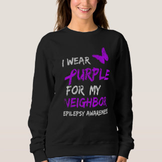 Sweatshirt Épilepsie Je Porte Du Violet Pour Mon Ruban Voisin