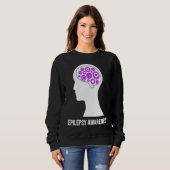 Sweatshirt Epilepsy Awareness Brain Aware Epileptic Warrior S (Devant entier)