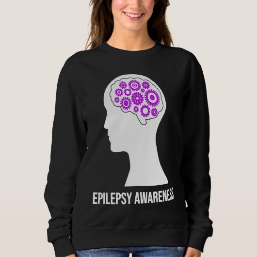Sweatshirt Epilepsy Awareness Brain Aware Epileptic Warrior S (Devant)