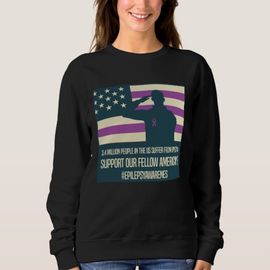 Sweatshirt Epilepsy Awareness Day Support Fellow Americans (Devant)