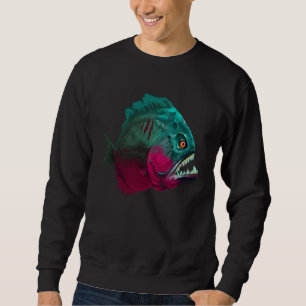Sweatshirt Épouvantable poisson sanglant zombie Halloween mon