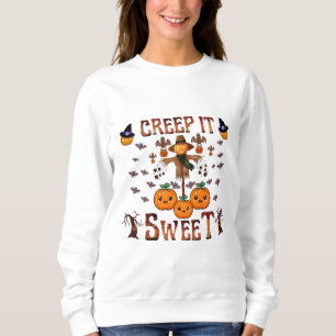 Sweatshirt épouvantail citrouille kawaii halloween art d'auto