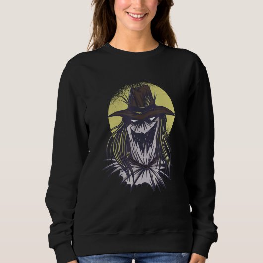 Sweatshirt Épouvantail d'Halloween effrayant (Devant)