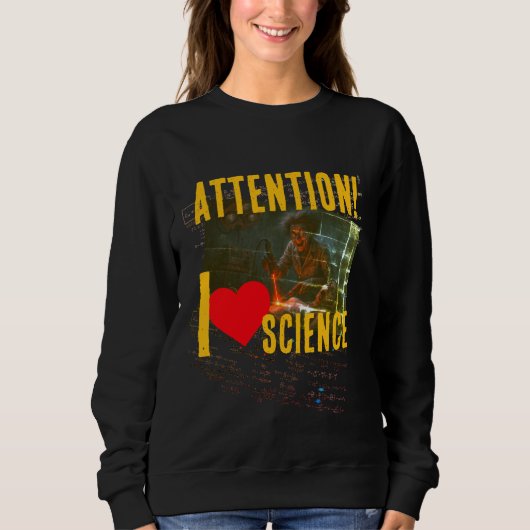 Sweatshirt Équation hyperbolique : 'J'aime la science (jusqu' (Devant)