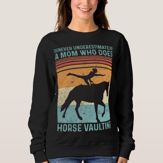 Sweatshirt Equestrian Horse Vaulting Retro (Devant)