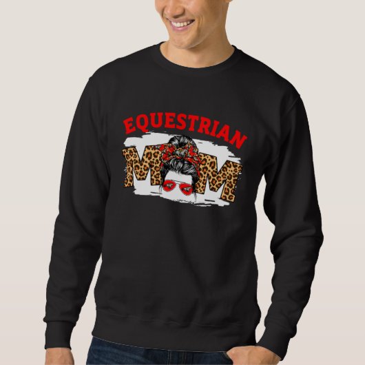 Sweatshirt Equestrian Mom Messy Bun Cute Mother s Day Basketb (Devant)