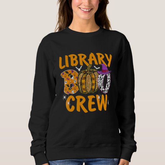Sweatshirt Équipage Boo de la bibliothèque École Bibliothécai (Devant)