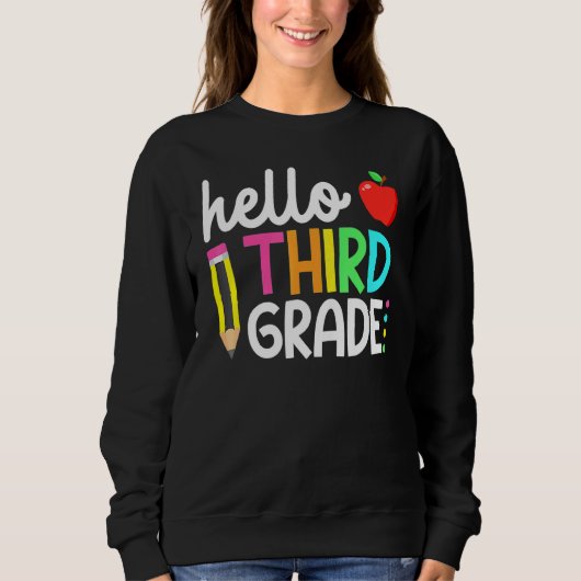 Sweatshirt Équipe 3e Enseignant de 3e année Retour à l'école (Devant)