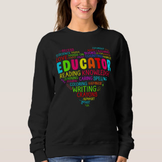 Sweatshirt Équipe Cardiaque Colorée Équipe Éducatrice Premier