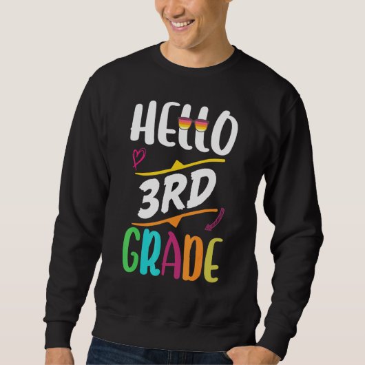 Sweatshirt Équipe de 3e année Bonjour enseignant de 3e année (Devant)