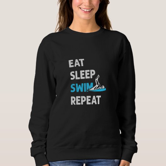 Sweatshirt Équipe De Baignade Pour Nager Manger Sleep Swim (Devant)