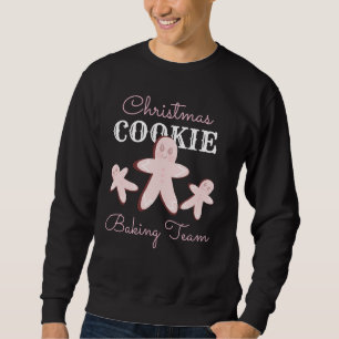 Sweatshirt Équipe de biscuits au gingembre de Noël rose pour