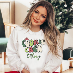 Sweatshirt Équipe de biscuits rétro personnalisée pour Noël