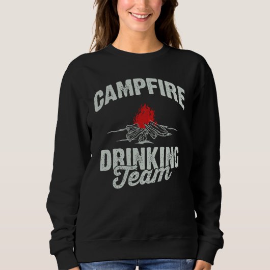 Sweatshirt Équipe de boisson autour du feu de camp (Devant)