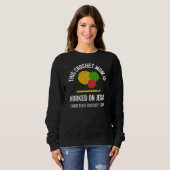 Sweatshirt Équipe de crochet maman accrochée à Jésus Crew de (Devant entier)