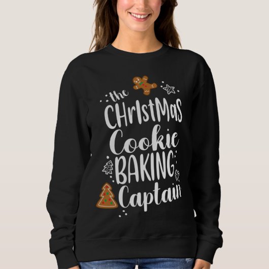 Sweatshirt Équipe de cuisson des biscuits de Noël Capitaine d (Devant)