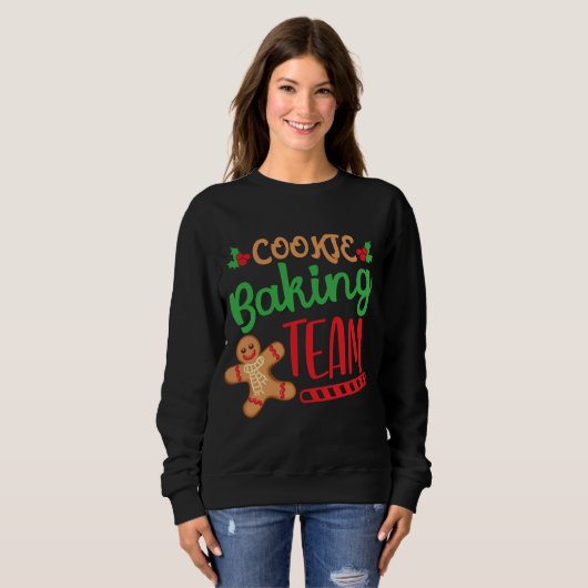 Sweatshirt Équipe de cuisson des biscuits Escouade de Noël Éq (Devant entier)