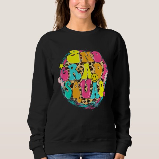 Sweatshirt Équipe de deuxième année rétro léopard professeur (Devant)