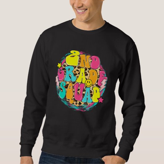 Sweatshirt Équipe de deuxième année rétro léopard professeur (Devant)