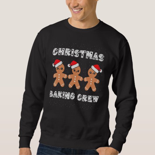 Sweatshirt Équipe de fabrication de biscuits de Noël avec cha (Devant)