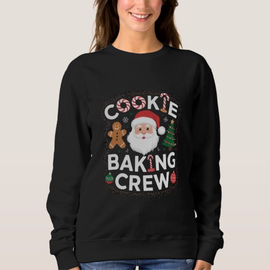 Sweatshirt Équipe de fabrication de biscuits de Noël Famille (Devant)
