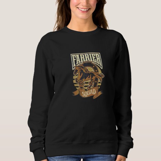 Sweatshirt Équipe de Farrier Chaussures Chevaux Drôle Cheval (Devant)